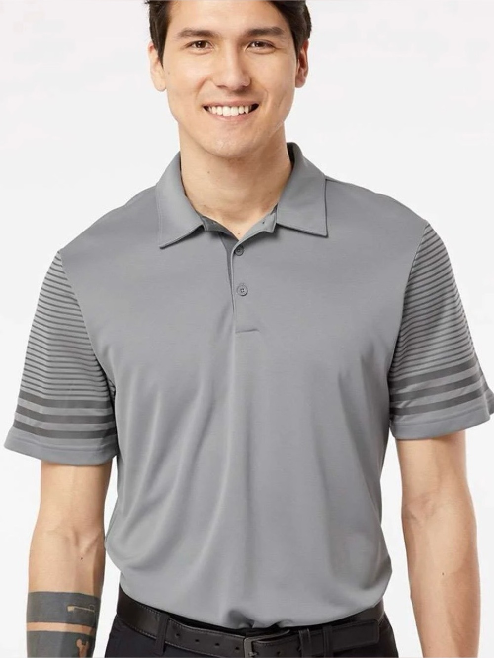 ADIDAS Stripe Sleeves Golf Polo Shirt